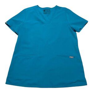 Figs Technical Collection Scrub Top Turquoise Size Medium